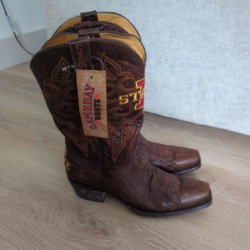 Men’s Iowa Cyclones State Gameday Cowboy Boots, NWT, Size 10D Leather Boots